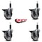 Service Caster 4'' Semi Steel Swivel 1'' Expanding Stem Caster Set with Brake, 4PK SCC-EX20S414-SSS-PLB-1-4 - alternate 4